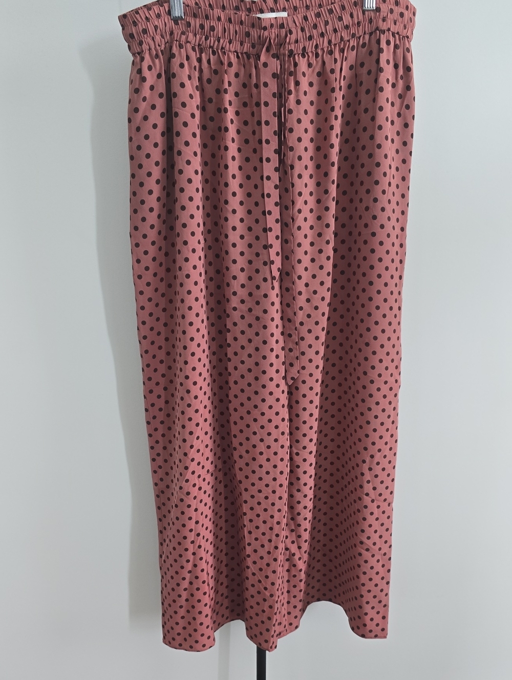 Zimmermann Dusty Rose and Black Polka Dot Wide Leg Pants